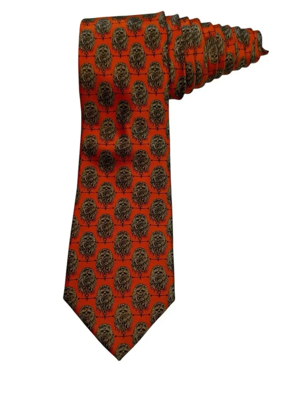 Star Wars Chewbacca APO All Over Print Novelty Necktie Orange Polyester